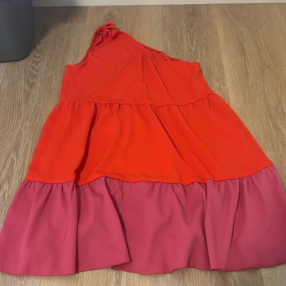 One shoulder dress Shein Size 2 XS New Pink and Mango Color two toned - Picture 1 of 4